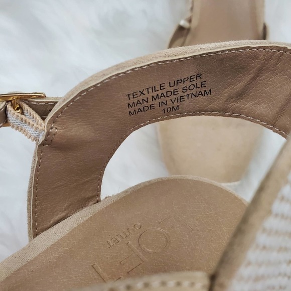 Loft Size 10 Womens Espadrille Wedge Ankle Strap Heels - Picture 7 of 9